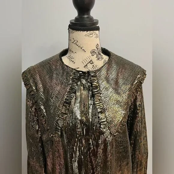 Scotch&Soda collar sequined print blouse